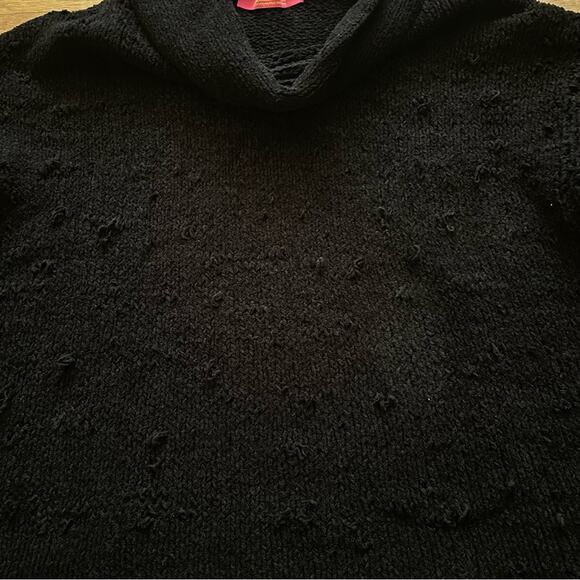Catherine Malandrino black long sleeve sweater distressed b24 - Picture 3 of 4